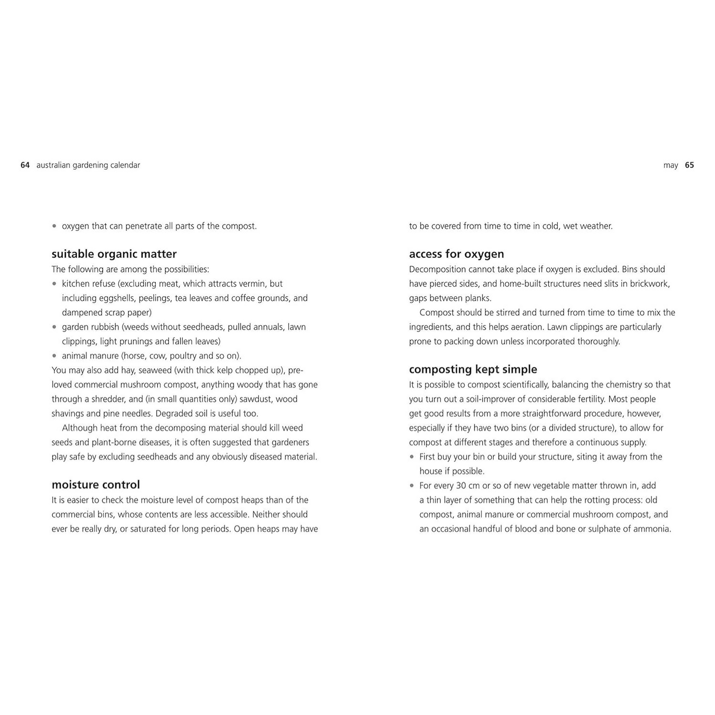 Australian Gardening Calendar Organic