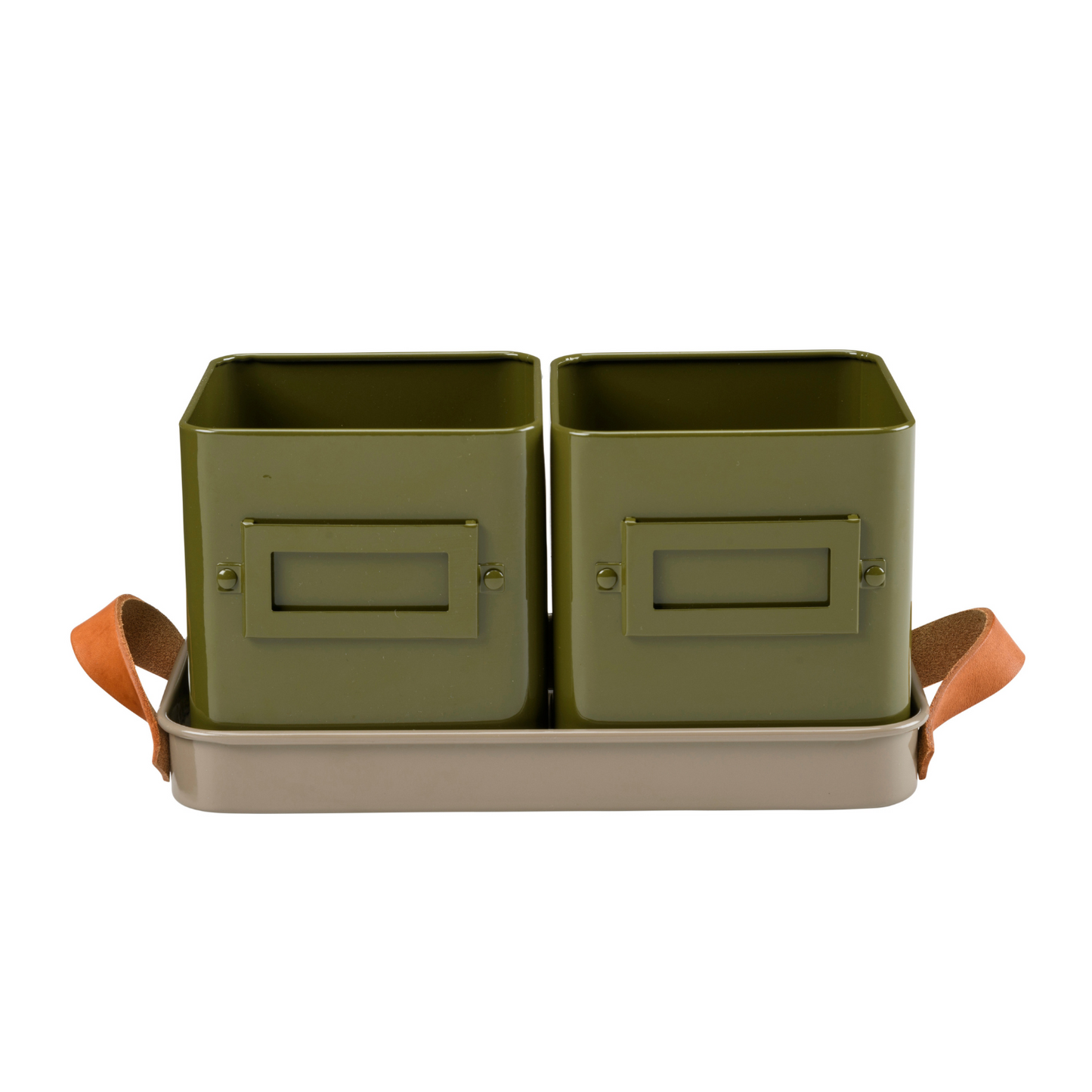 Burgon & Ball Herb Pots, Olive in Tray