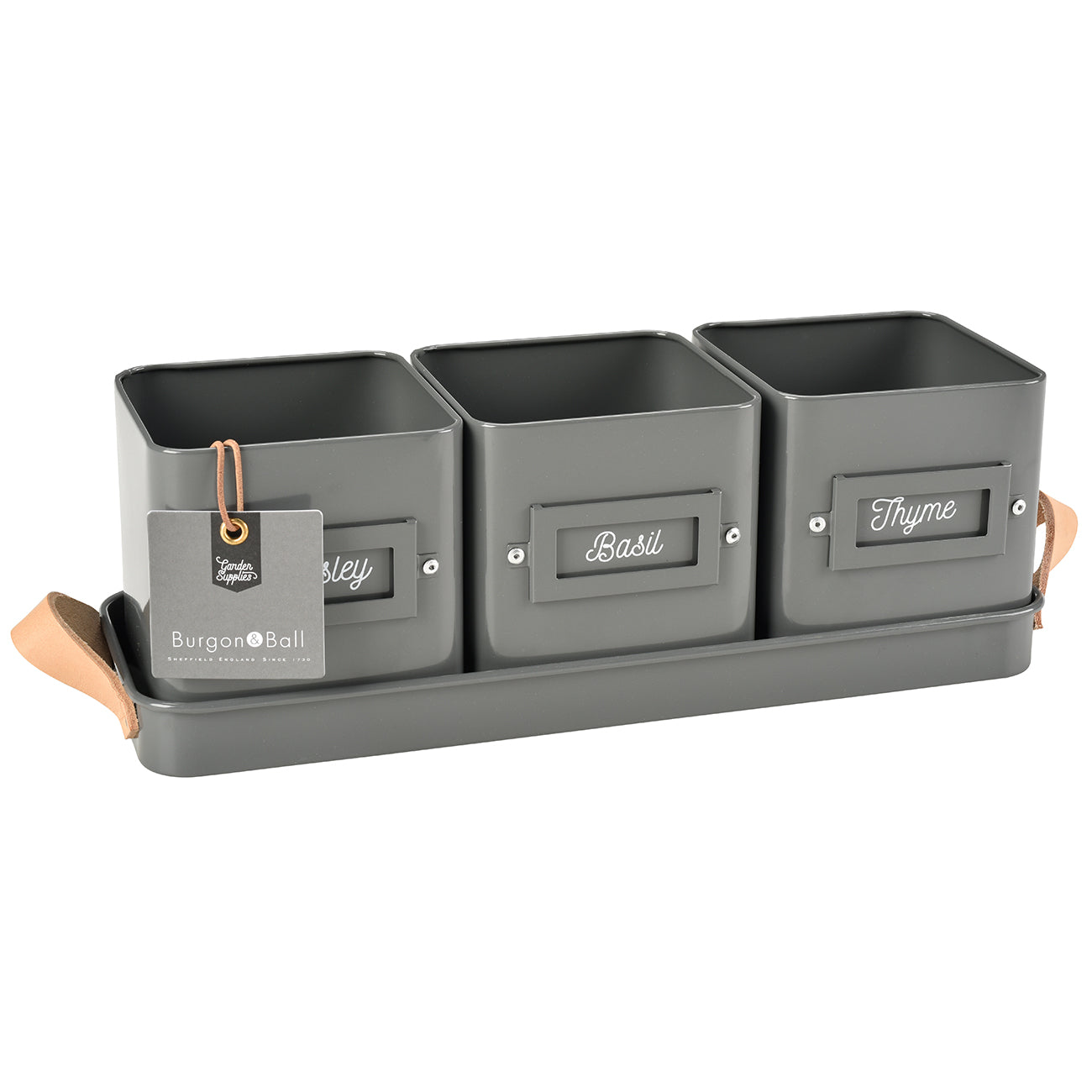 Burgon & Ball Herb Pots, Charcoal