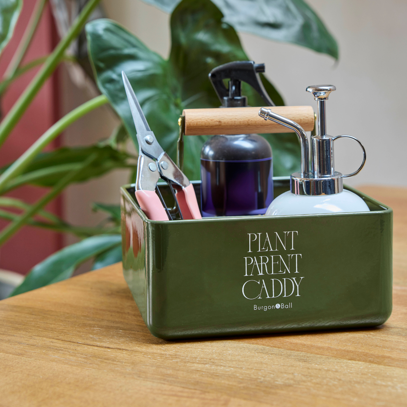 Burgon & Ball Collector Plant Parent Caddy, Olive - Indoors
