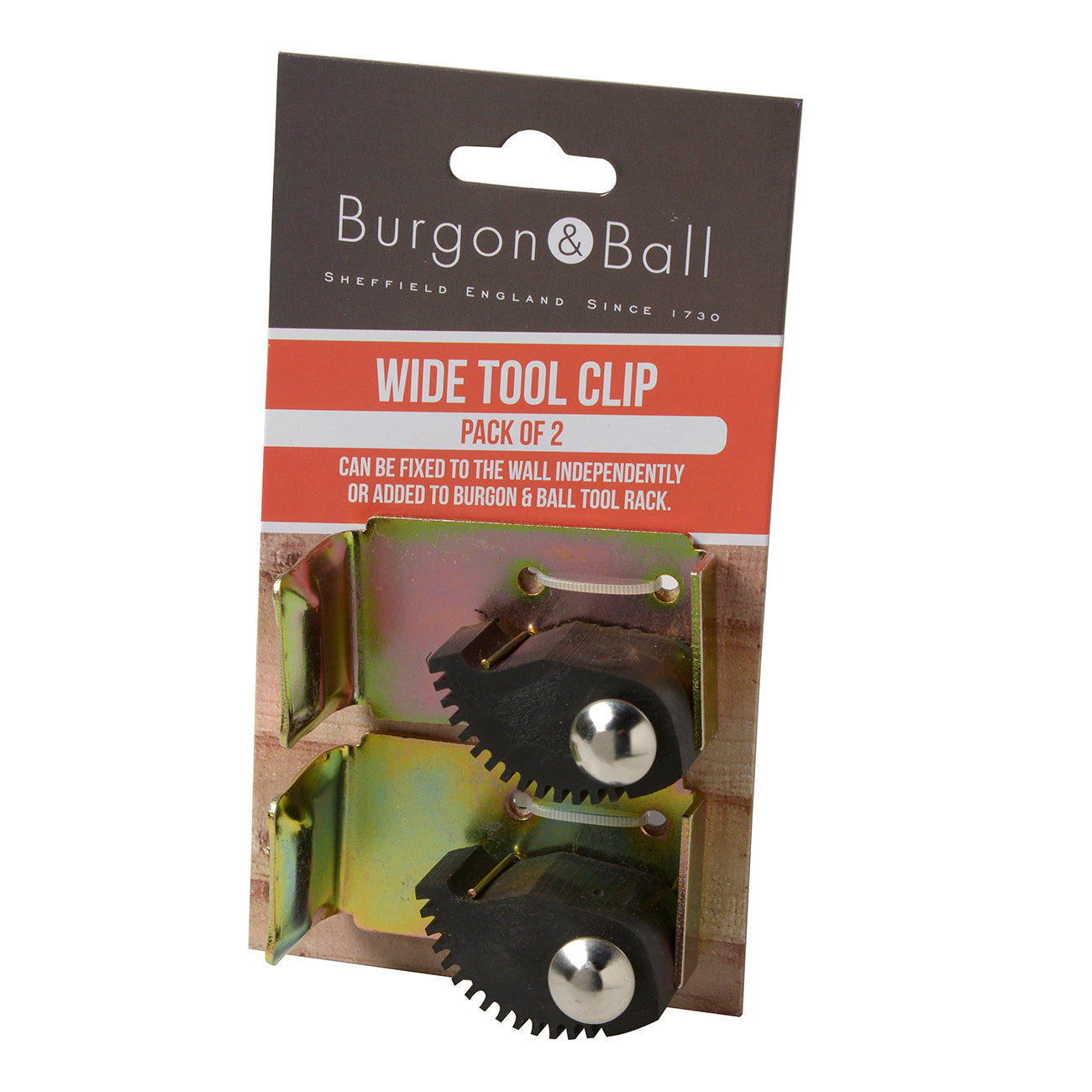 Burgon & Ball Wide Tool Rack Clips, Pack of 2