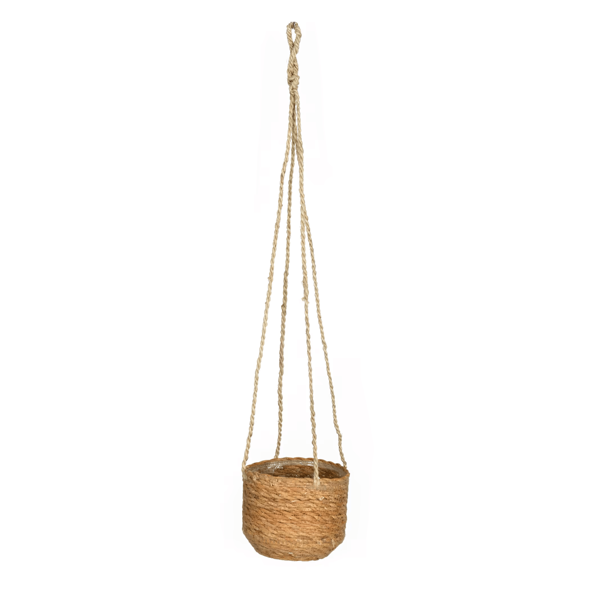 short hanging plant holder Garden Trading Handwoven Seagrass Hanging Pot, Short