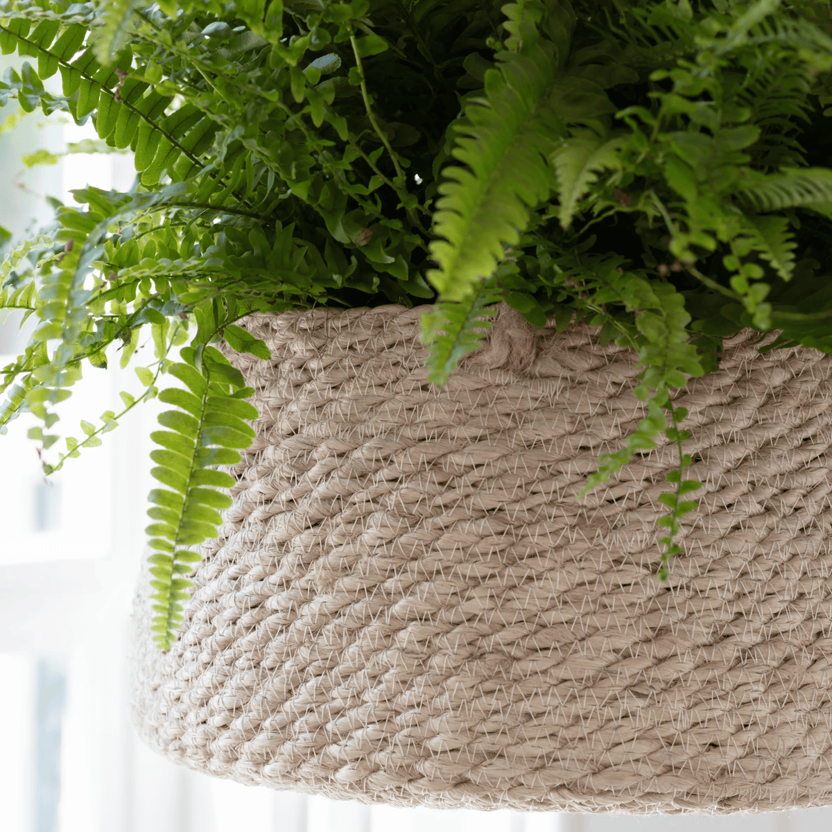 Garden Trading Tapered Woven Hanging Pot Close