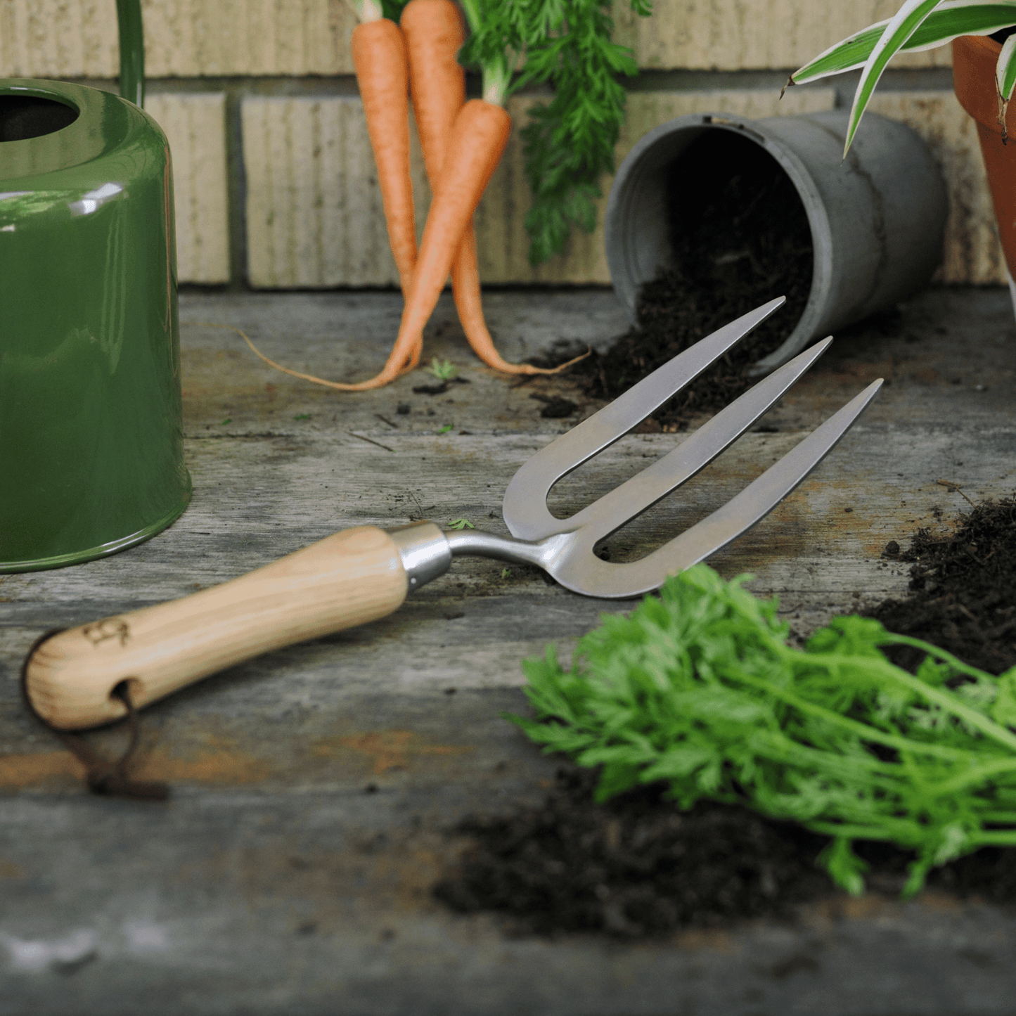 Get Growing Hand Fork on Potting Bench