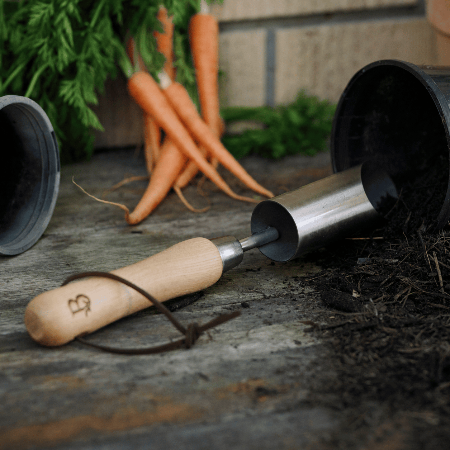 Backyard Botanist 'Get Growing' Small Bulb Planter on Potting Bench