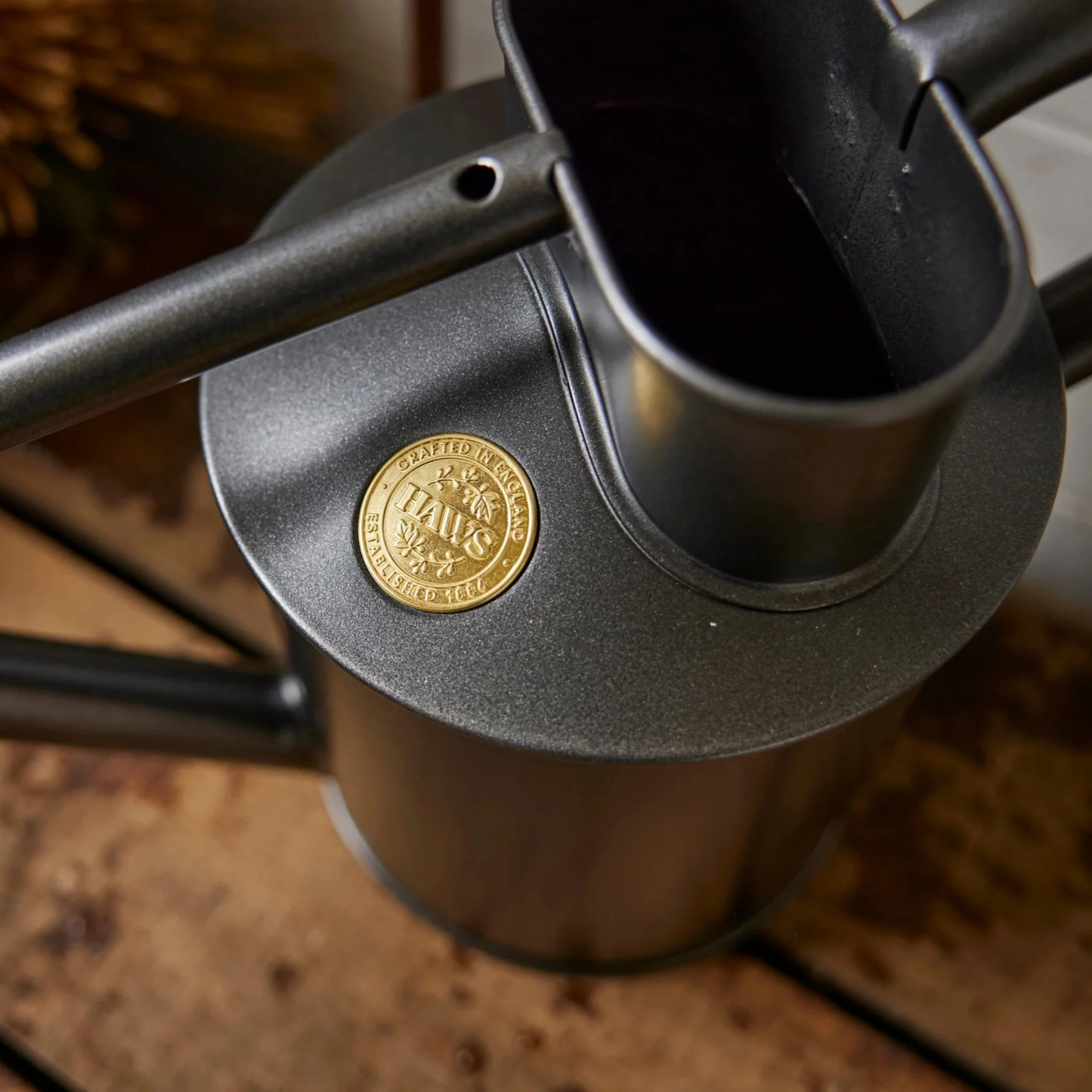 Haws Warley Fall Watering Can in Graphite with Medallion