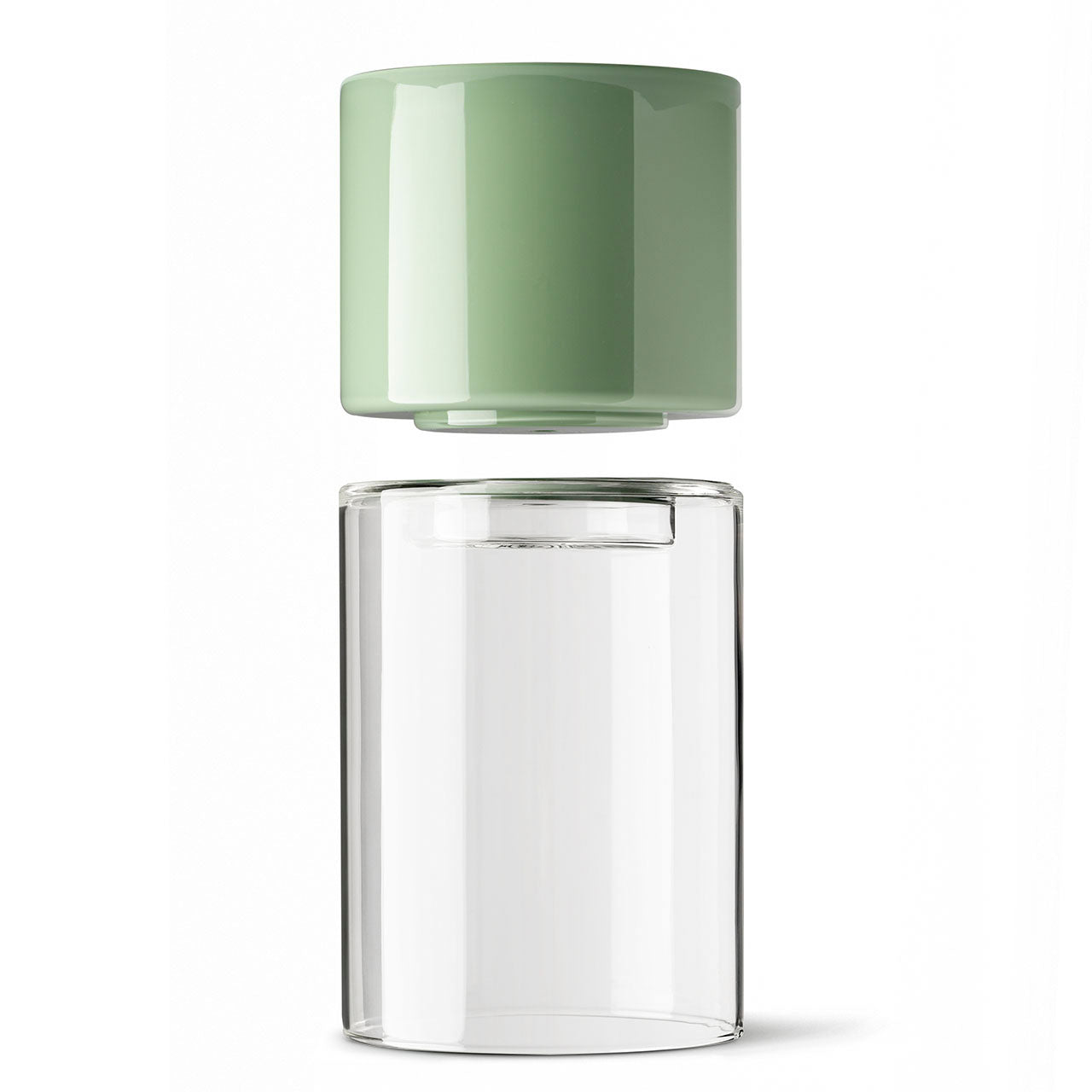 Studio Milligram Glass Flip Planter Tall, Clear/Sage - Sections