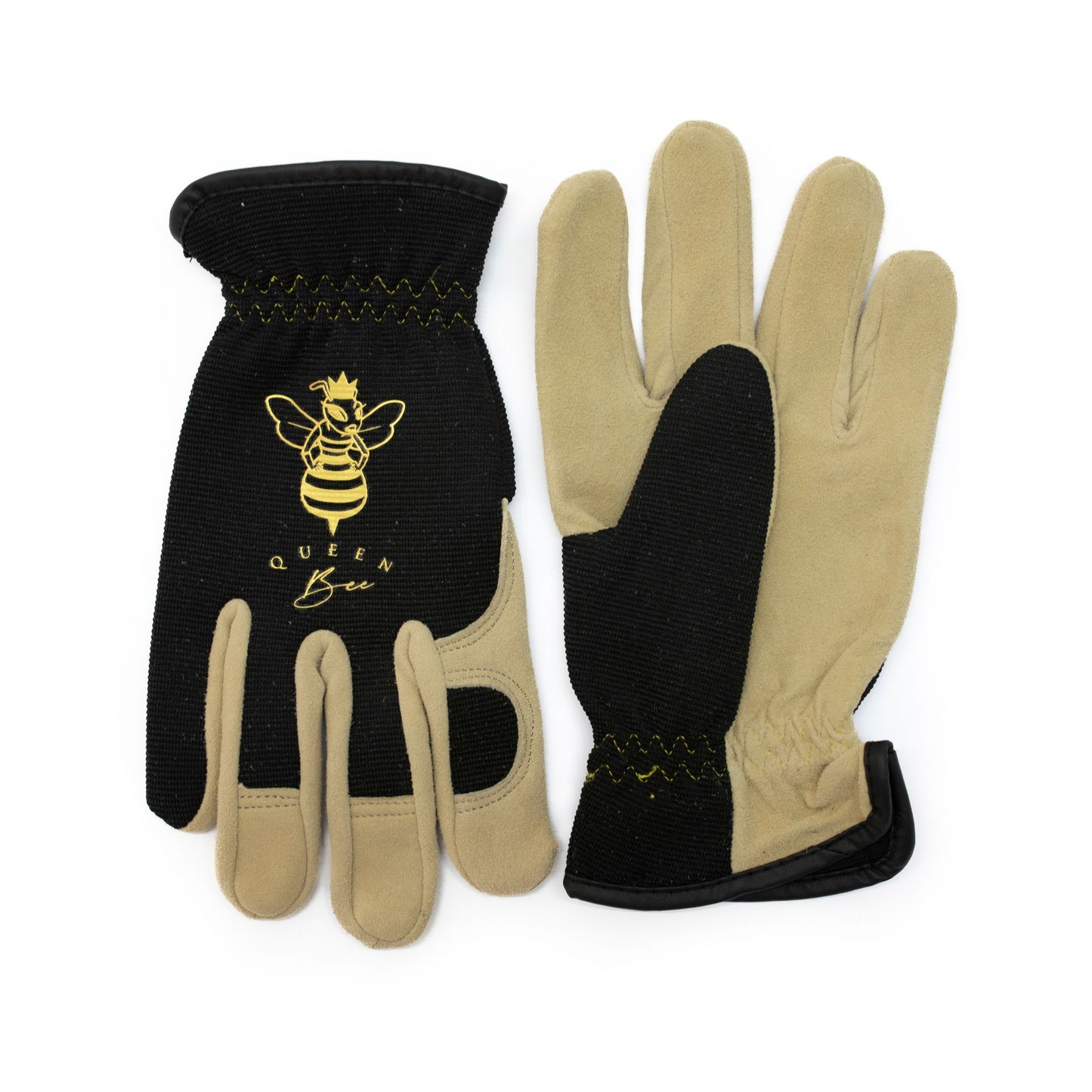 Queen Bee Gardening Gloves Front & Back