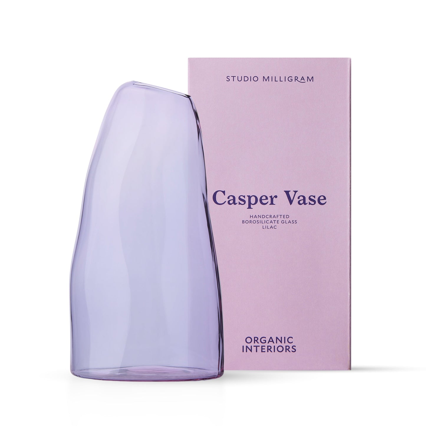 Studio Milligram Casper Vase Large, Lilac, Box
