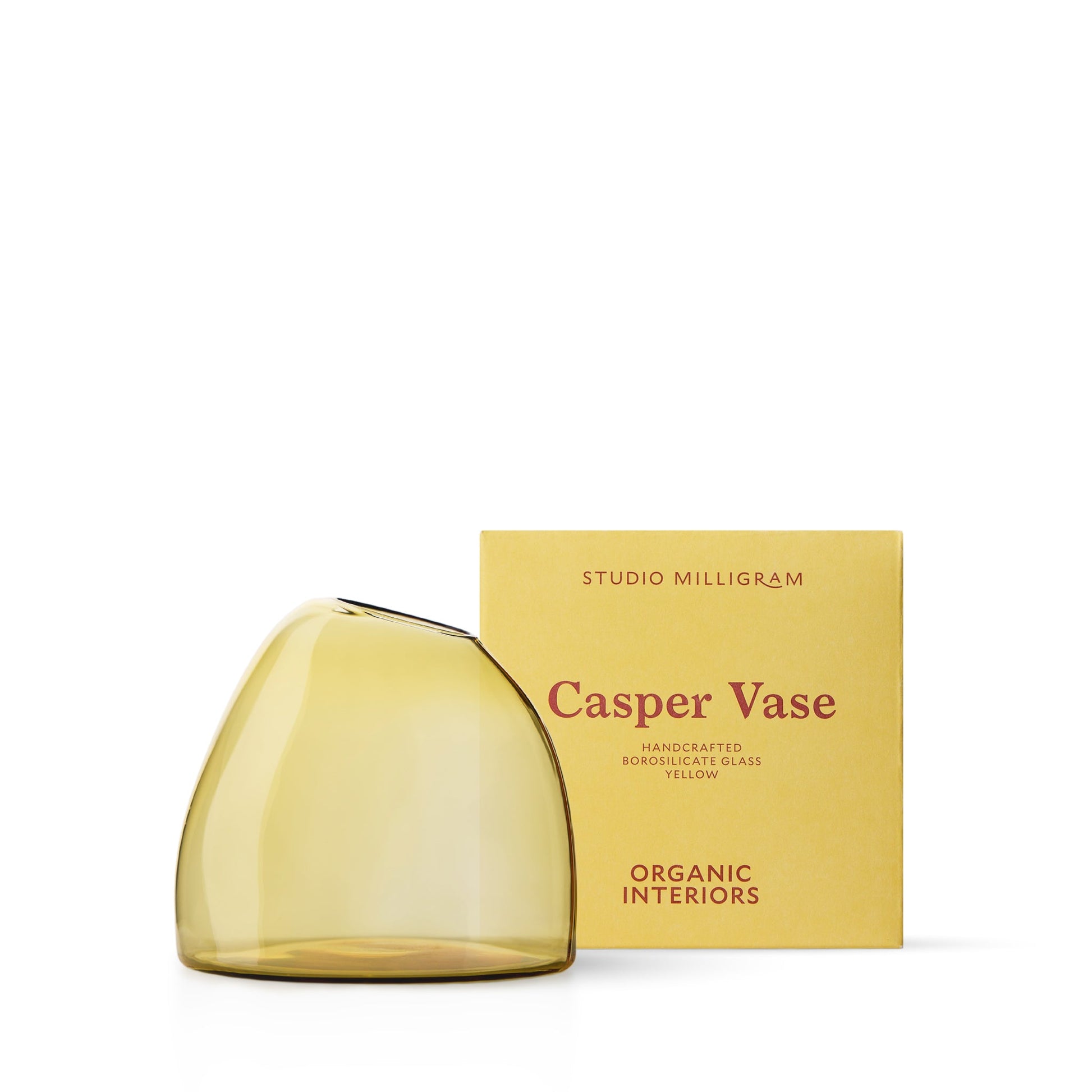 Studio Milligram Casper Vase Small, Yellow, Box
