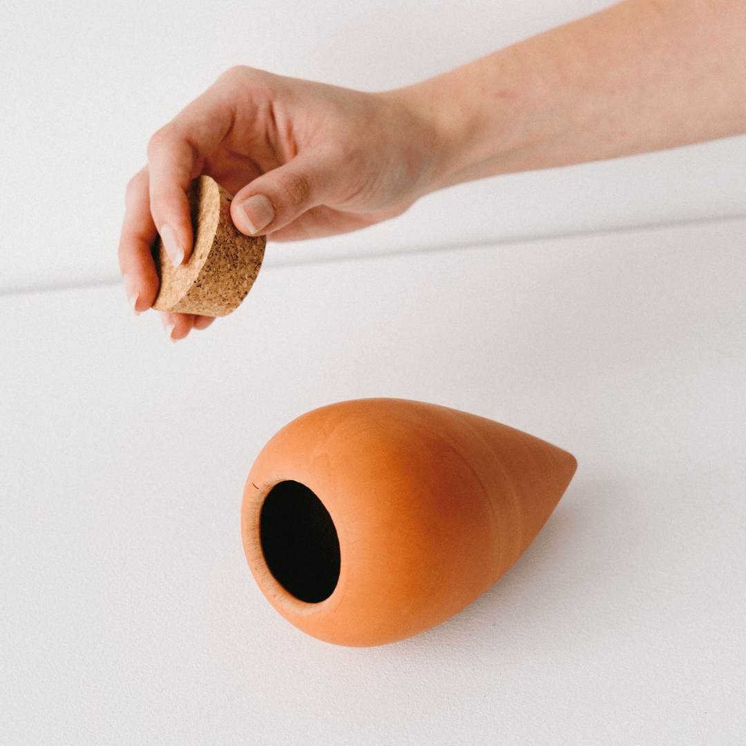 Terracotta Olla with Removable Cork Lid