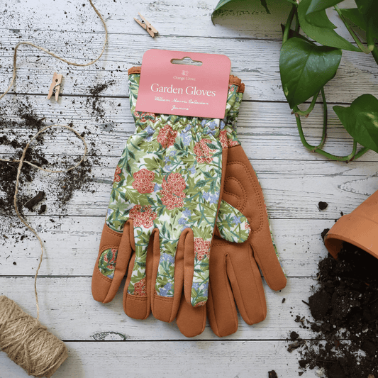 Orange Grove William Morris Collection Garden Gloves, Jasmine Green
