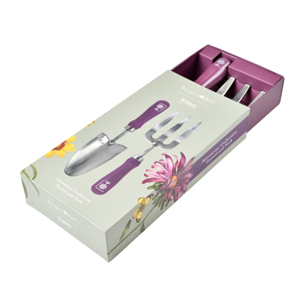 Burgon & Ball RHS 'Asteraceae' Gift Boxed Trowel & Fork Set