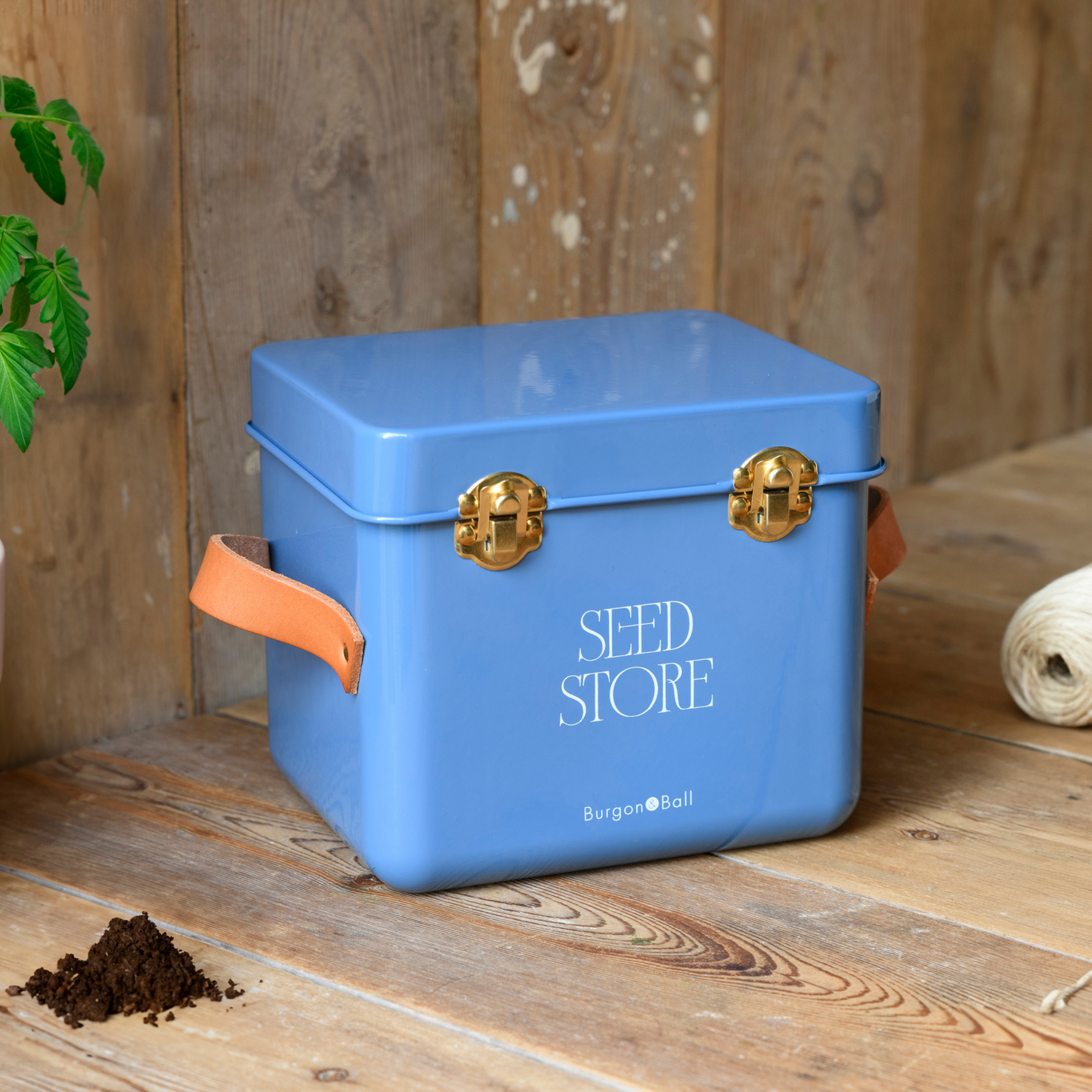 Burgon & Ball Mini Seed Packet Storage Tin, Cotswold Blue