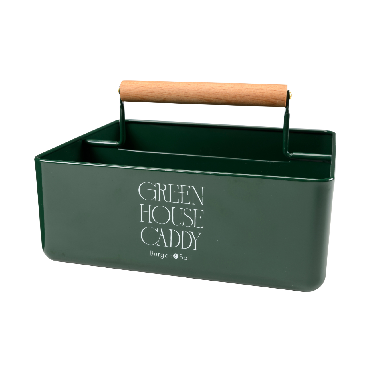 Burgon & Ball Collector Greenhouse Caddy, Heritage Green - Angle