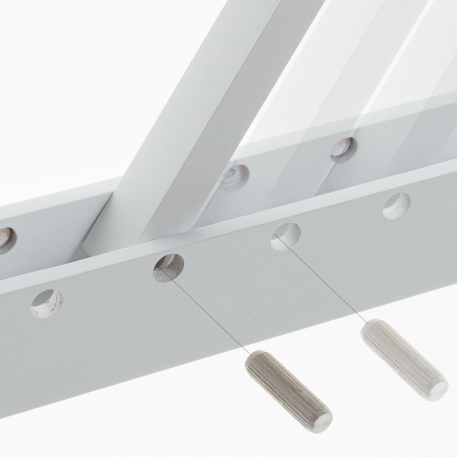 White Pinocchio Wall Mount Fitting Options