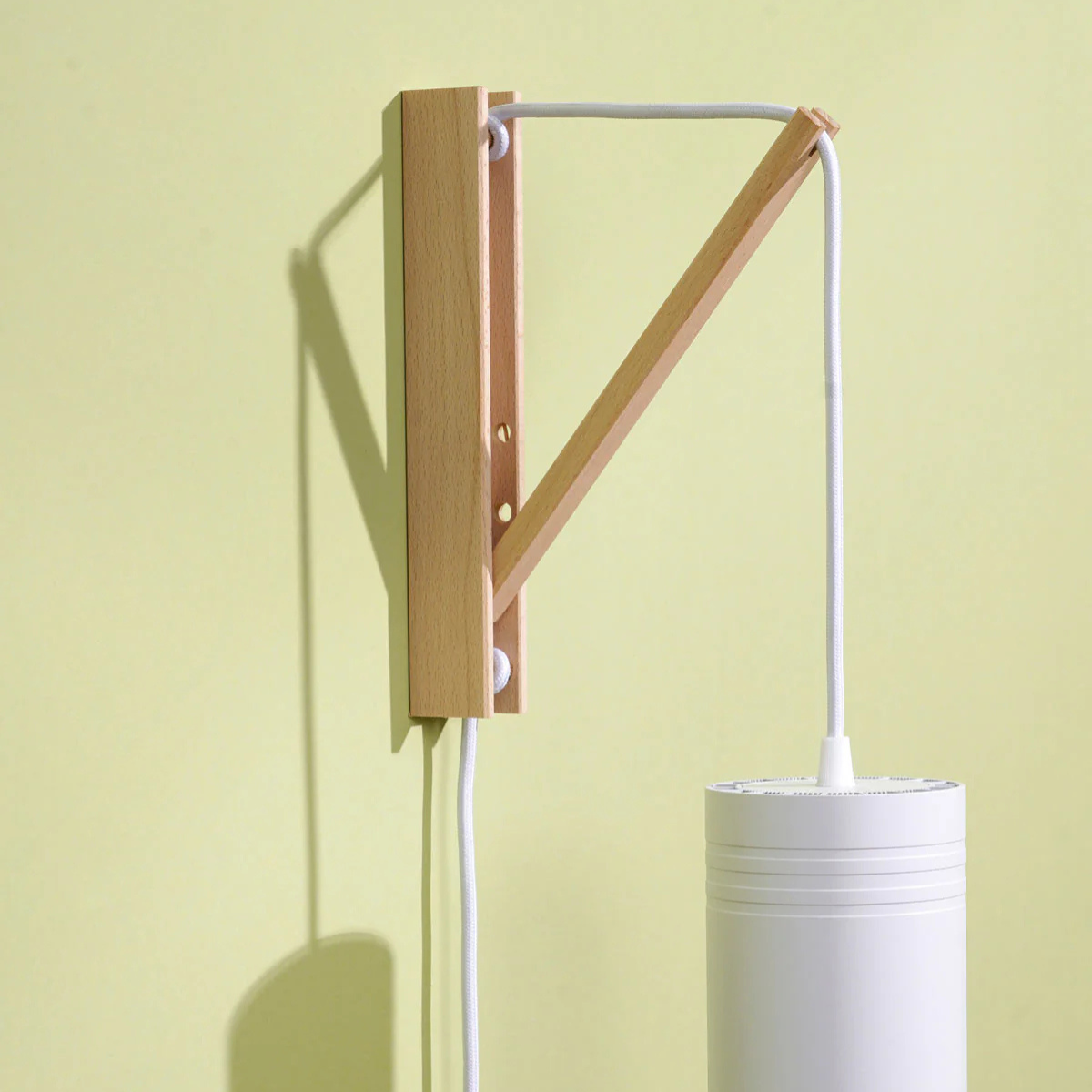 Wooden Pinocchio Adjustable Wall Mount with White Aspect Grow Light