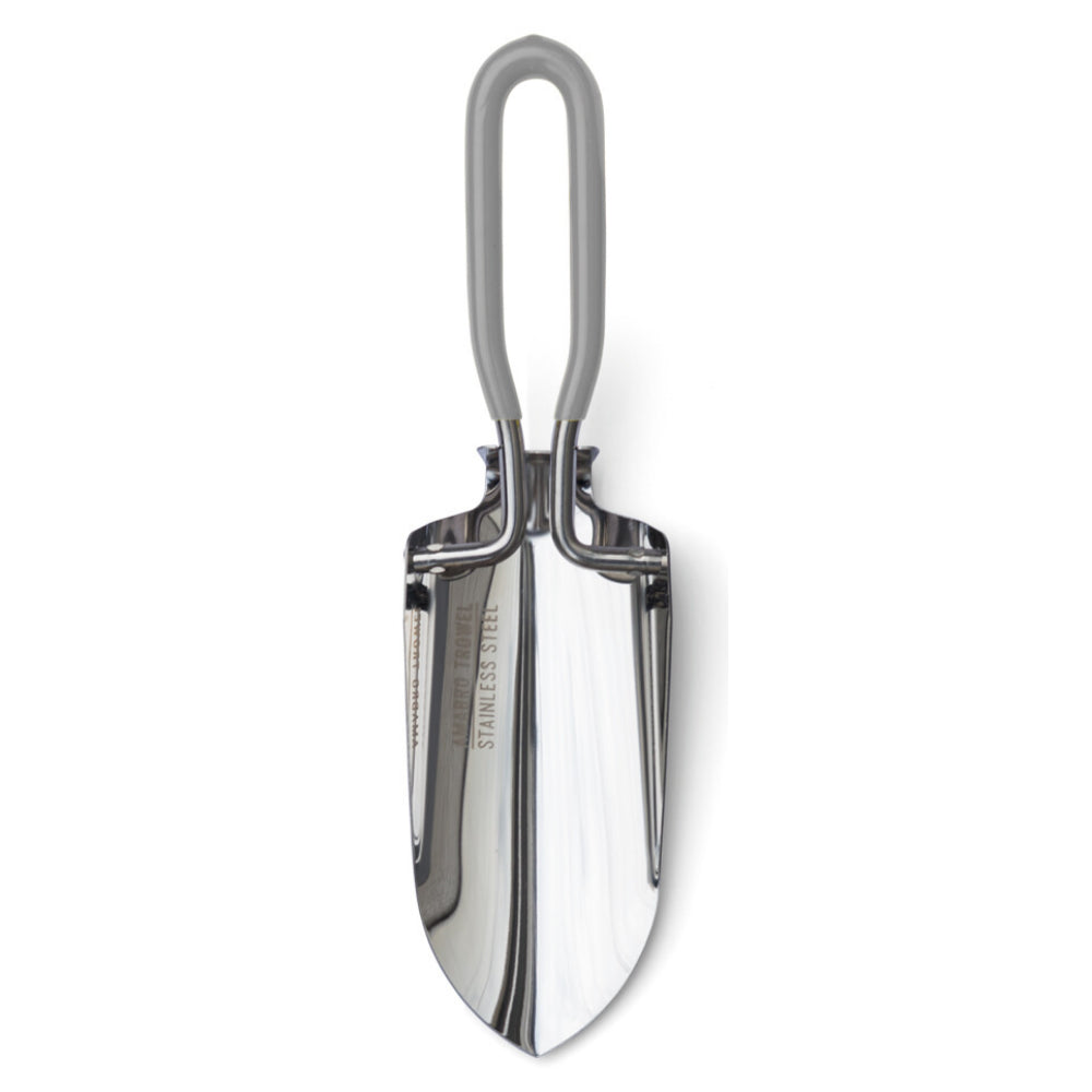 Amabro Japan Folding Hand Trowel with Grey Rubber Handle