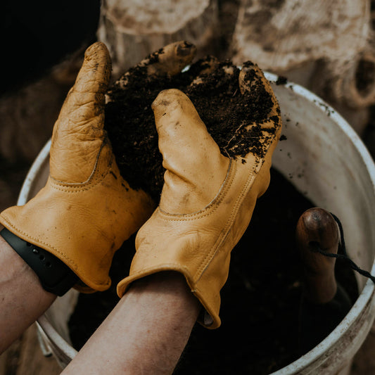 Gardening in Barebones Natural Work Gloves