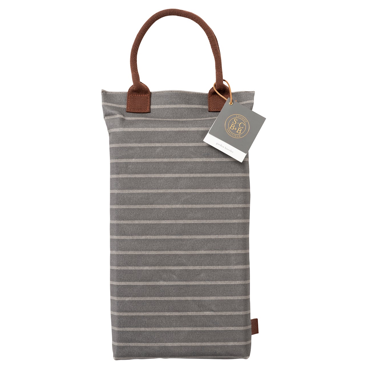 Sophie Conran by Burgon & Ball Garden Kneeler in grey ticking stripe.