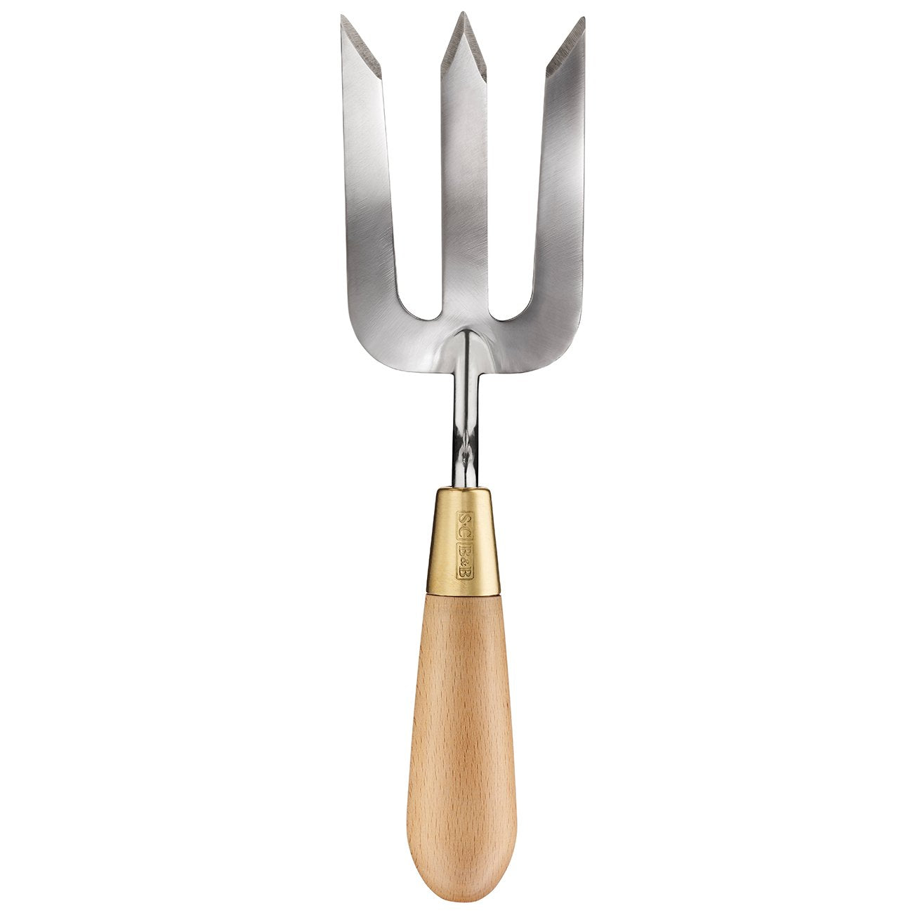 The mirror polished stainless steel head is rust-resistant and will stay looking good for years to come. The three tines are shaped and sharpened to slide easily into the soil with minimum effort.