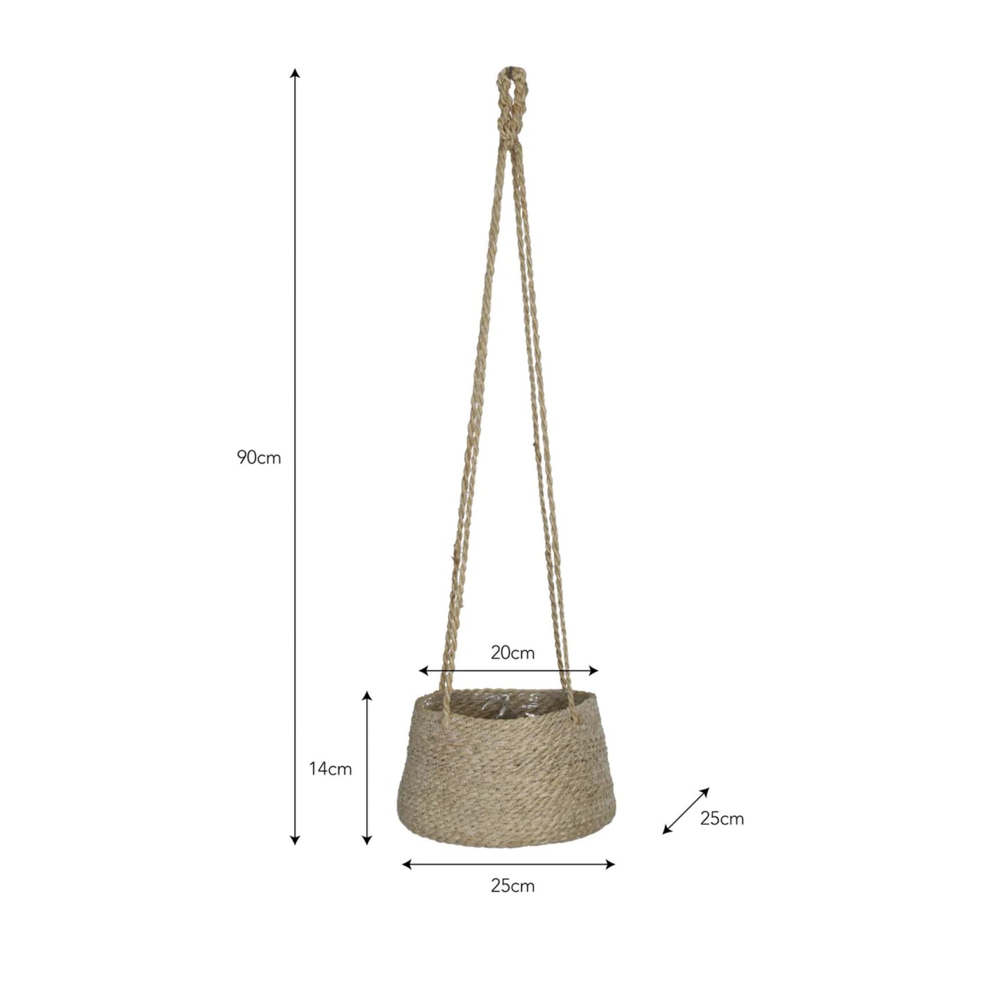 Garden Trading Tapered Woven Hanging Basket Measurements