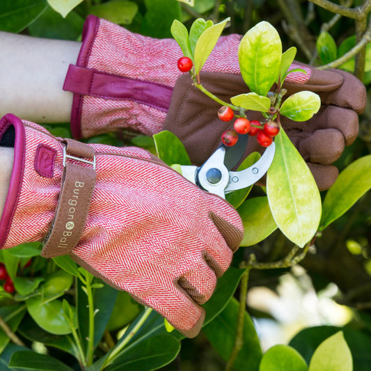 'Love the Glove' Women's Gardening Gloves, Red Tweed