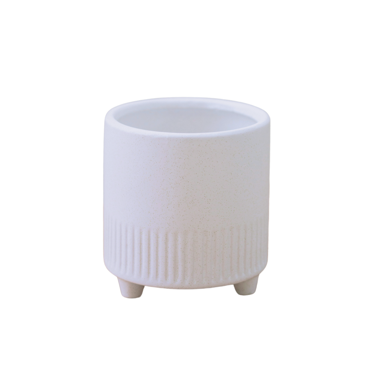 Abode Footed White Plant Pot, White