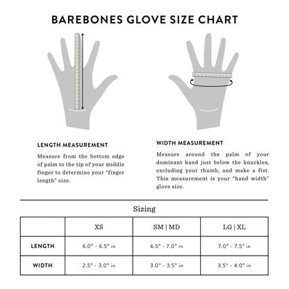 Barebones Gloves Size Chart