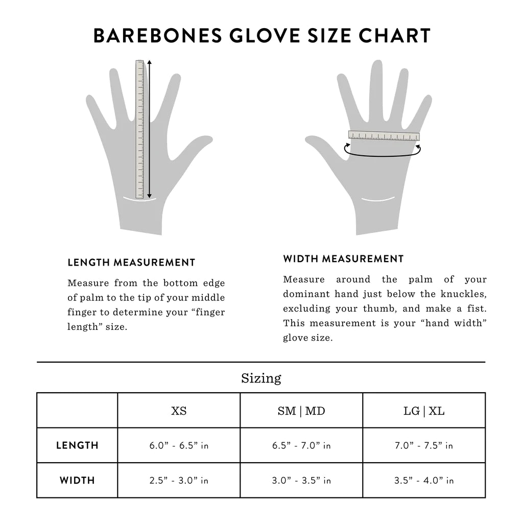 Barebones Gloves Size Chart