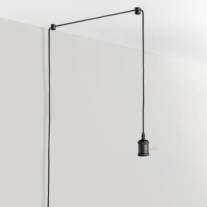 Black Plug-In Pendant with Ceiling Nodes
