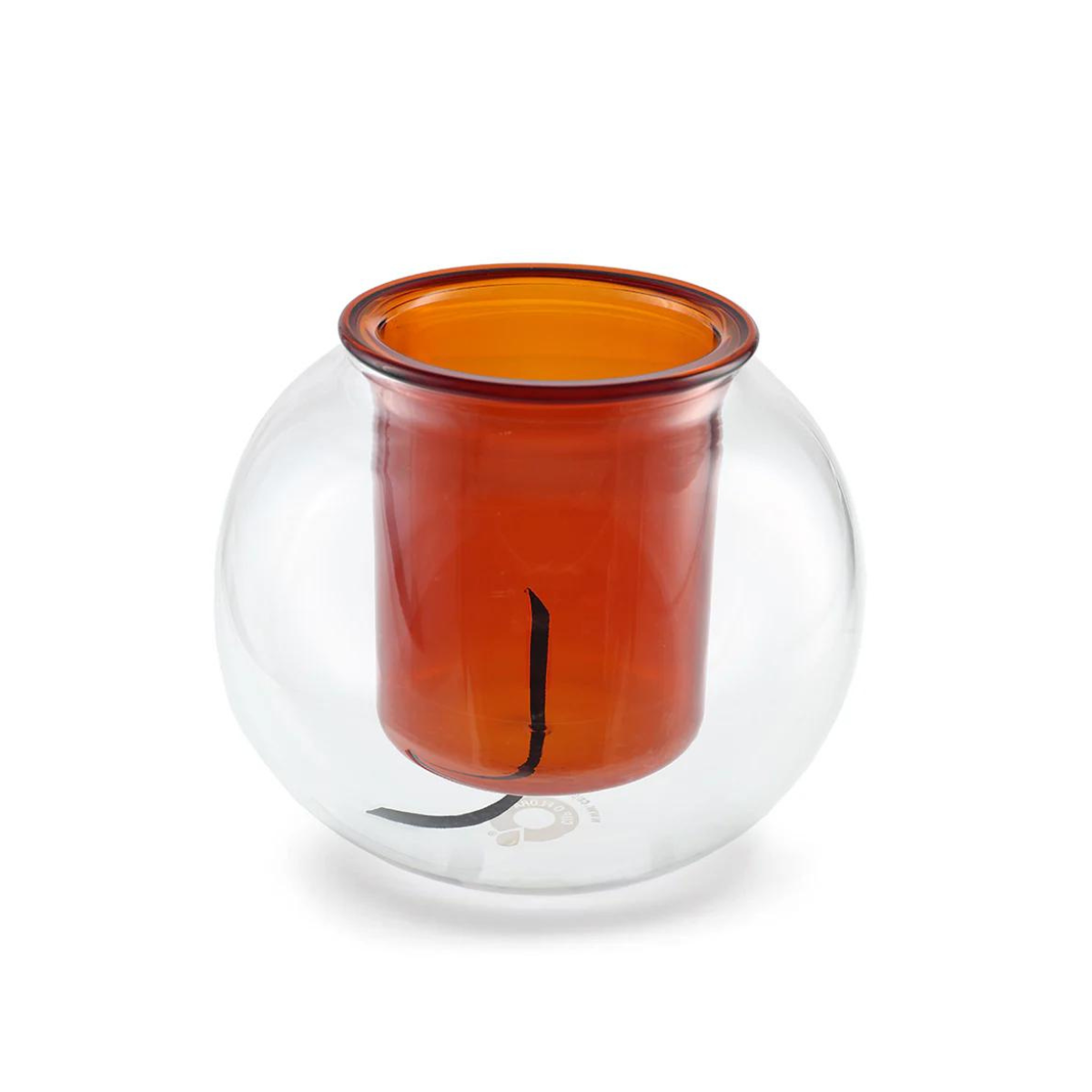 Cup O Flora Medium Self-Watering Glass Pot with Amber Inner Cup