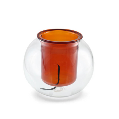 Cup O Flora Medium Self-Watering Glass Pot with Amber Inner Cup