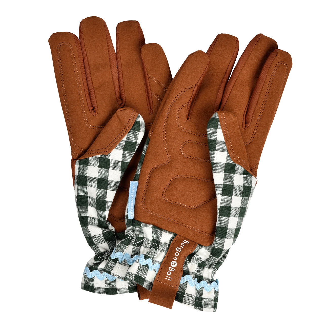 Palms of Burgon & Ball Heritage Green Check 'Collector' Women's Gardening Gloves