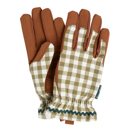 Burgon & Ball 'Collector' Women's Gardening Gloves, Olive Check