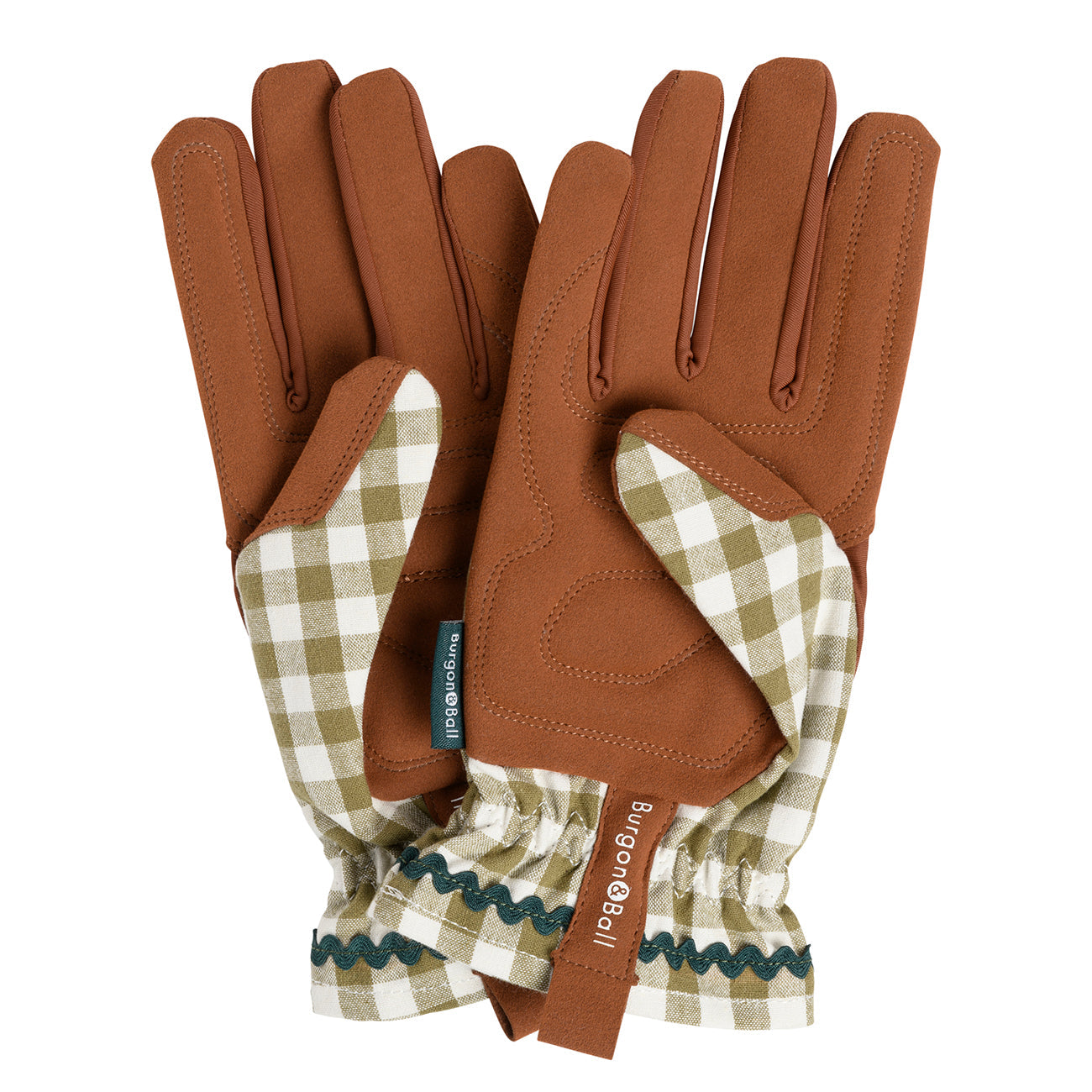 Palms of Burgon & Ball Olive Check 'Collector' Women's Gardening Gloves