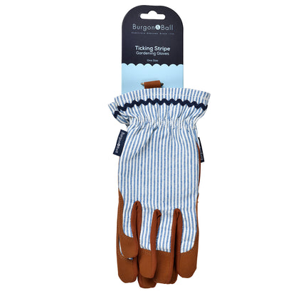 Blue Ticking Stripe Gardening Gloves