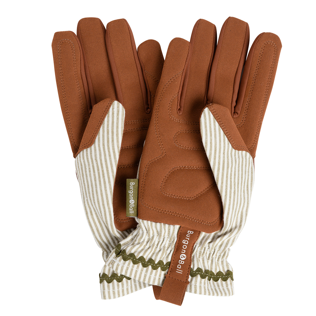 Palms of Burgon & Ball Olive Stripe 'Collector' Women's Gardening Gloves