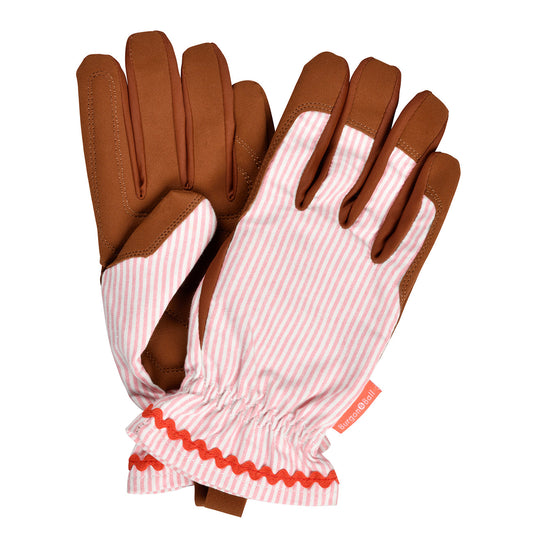 Burgon & Ball 'Collector' Women's Gardening Gloves, Blush Pink Stripe