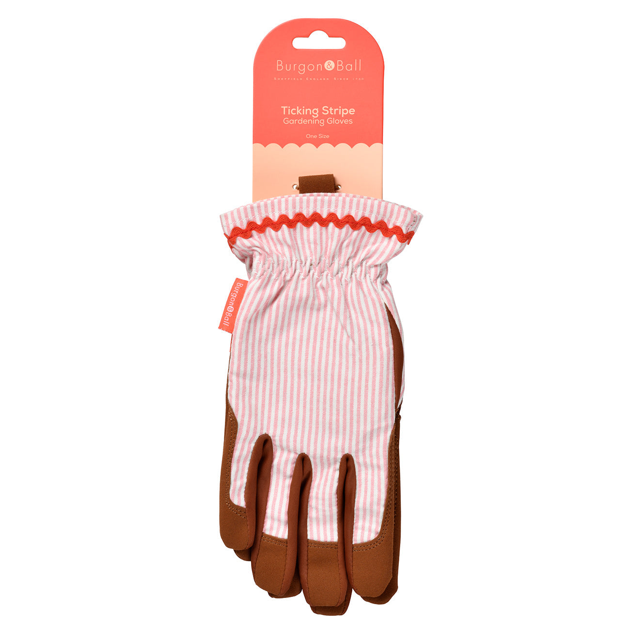 Burgon & Ball 'Collector' Women's Gardening Gloves, Blush Ticking Stripe