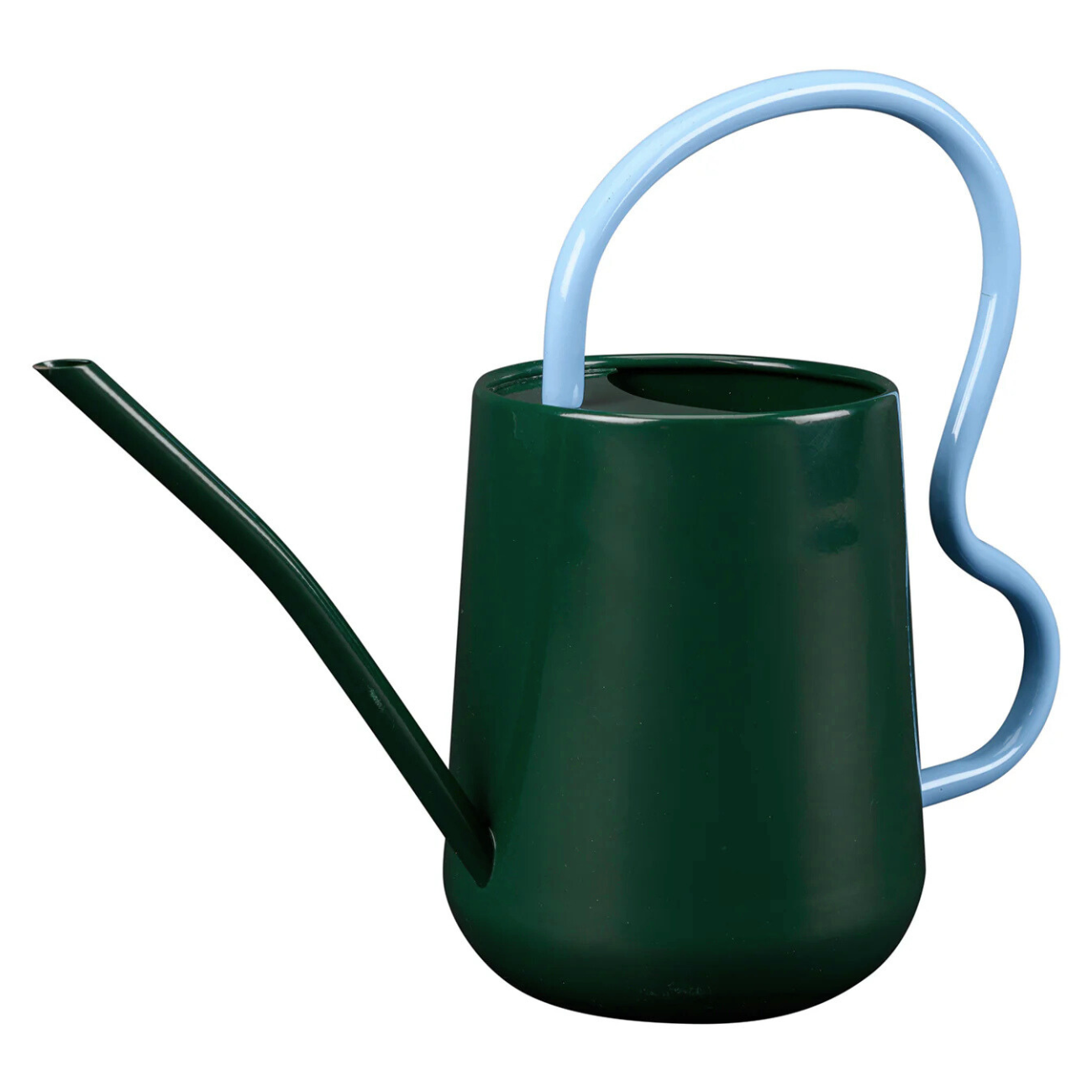 Burgon & Ball Scalloped Indoor Watering Can with slender green spout.