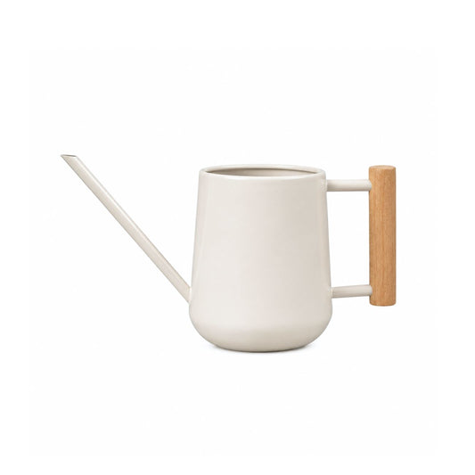 Burgon & Ball Metal Indoor Watering Can with Wooden Handle, Stone