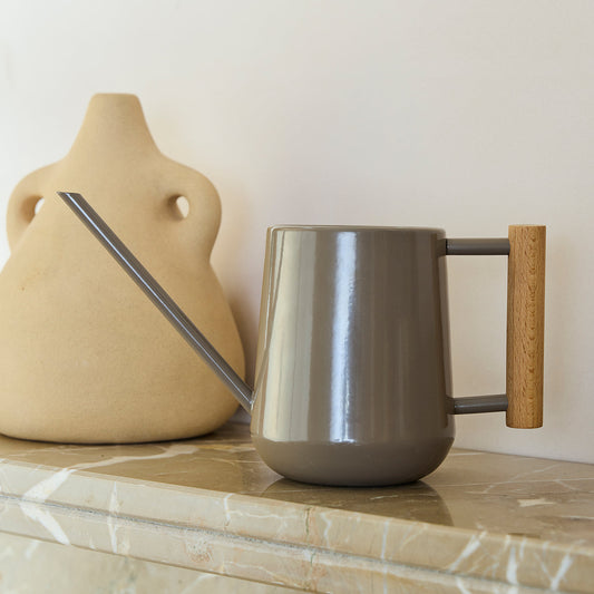 Burgon & Ball Truffle Indoor Watering Can on Mantle