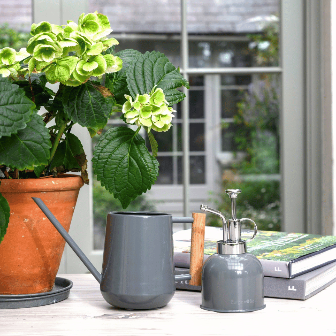 Burgon & Ball Charcoal Indoor Watering Can and Plant Mister