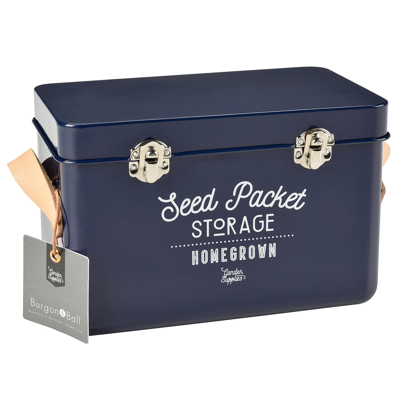 Burgon & Ball Seed Packet Storage Tin, Atlantic Blue