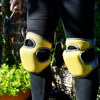 Gardener Wearing on Yellow Knee Pads