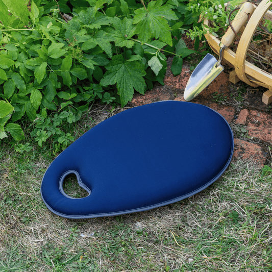 Navy Blue Kneeler in Garden