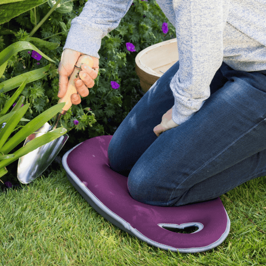 Gardening with Burgon & Ball Plum Purple Kneeler
