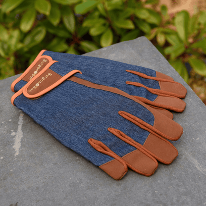 Burgon & Ball Navy Denim Men's Gardening Gloves