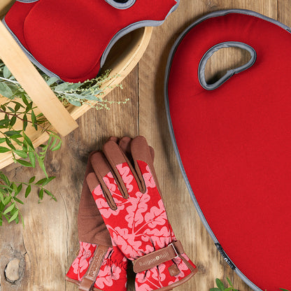Burgon & Ball Poppy Red Gardening Gloves, Kneeler & Knee Pads